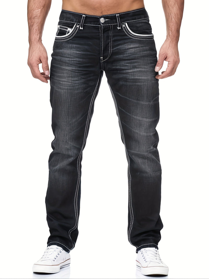 Dylan – Jeans mit Reißverschluss mit Fünf Tasche-Design und Kontrastnähten