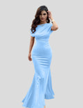 Selena – Natürliches Kleid mit bodenlangen und kurzen Ärmeln