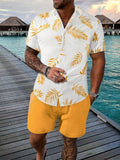 Simon - Lässiges kurzärmeliges Hemd mit Taschen Kurze Hosen Zweiteiliges Satz