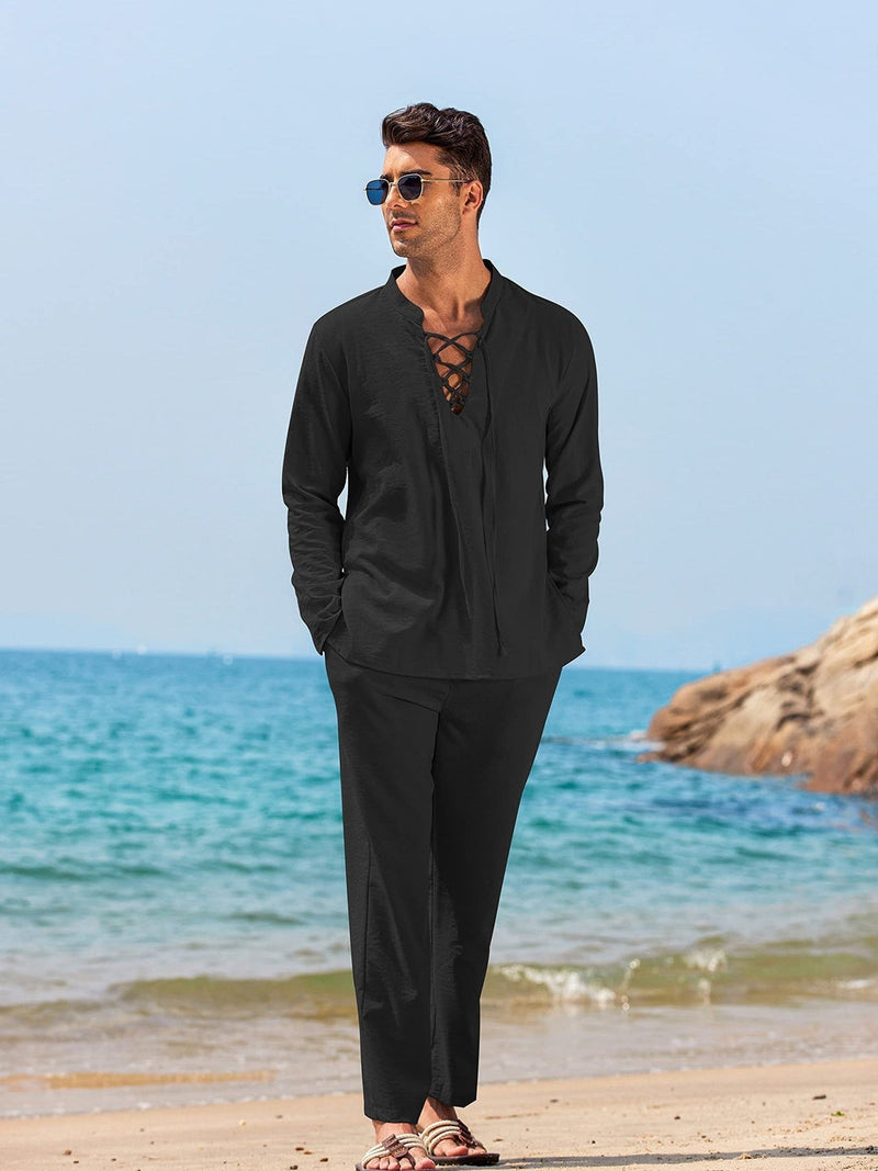 Carl – Zweiteiliges Satz mit Langarmshirt und Lockere Passform Hose