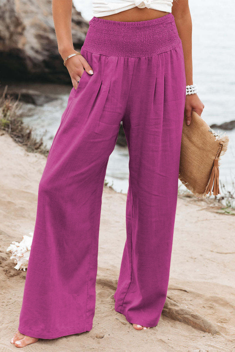 Zophia – Locker geschnittene Hose mit hoher Taille Taschen und weitem Bein