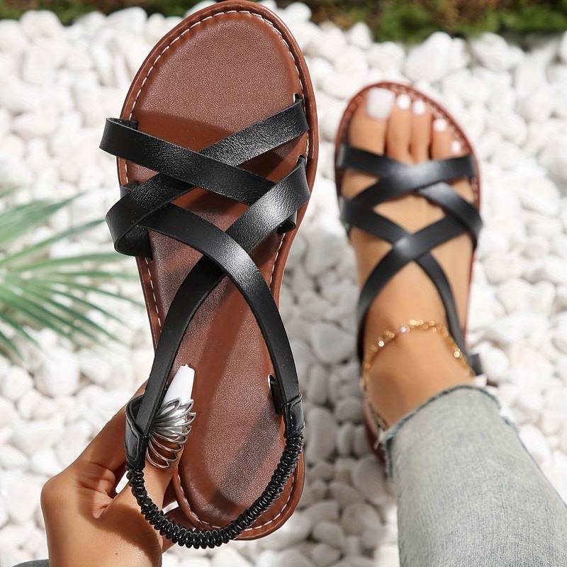 Talia - Crisscross Flache Sandalen Mit Rutschfester Riemen