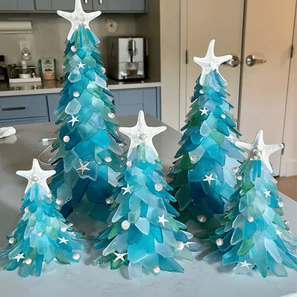 Tropical Bliss - Einzigartig Handgefertigt Meerglas Weihnachten Baum