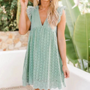 Annika – Stilvolles ärmelloses Kleid mit V-Ausschnitt und Taschen