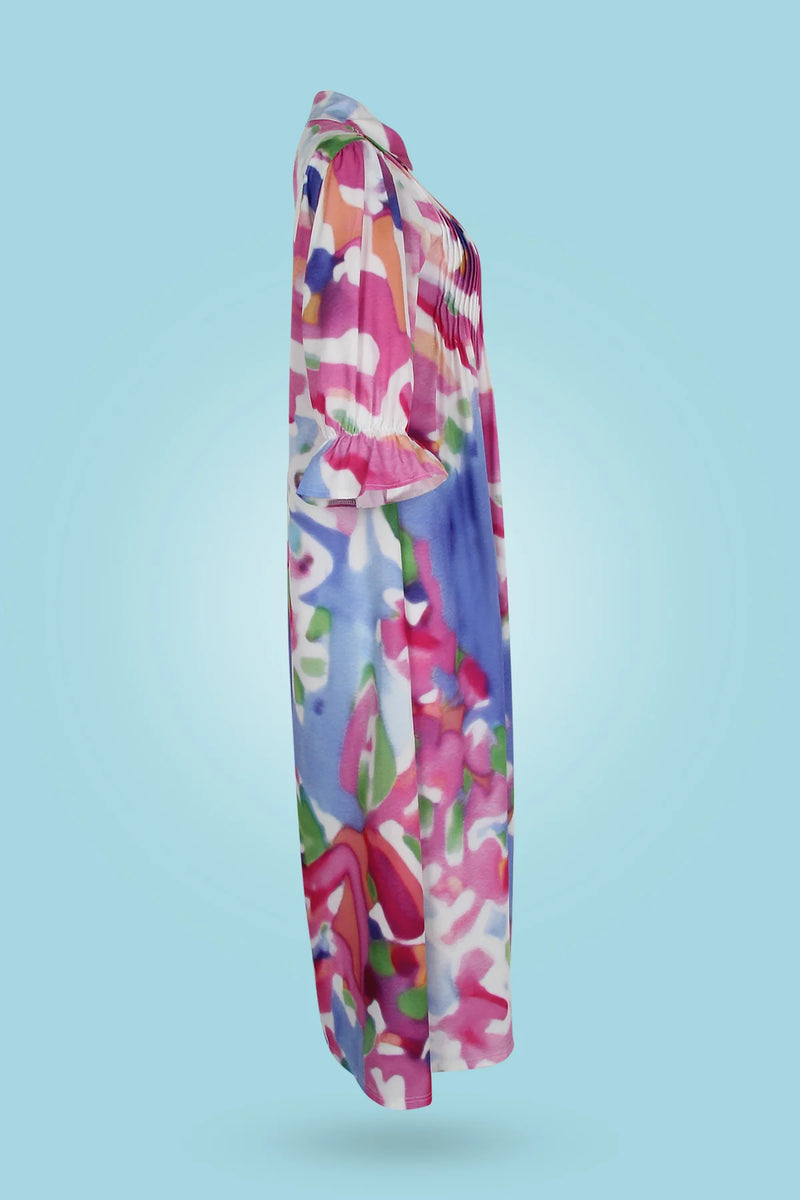 Eva –  Stilvolles Maxikleid Mit Blumenmuster
