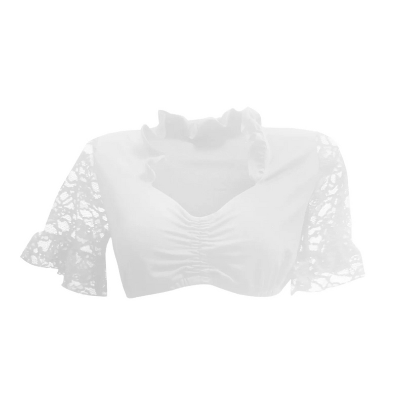 Sophia – Elegante Oktoberfest Bluse mit V Ausschnitt und kurzen Ärmeln