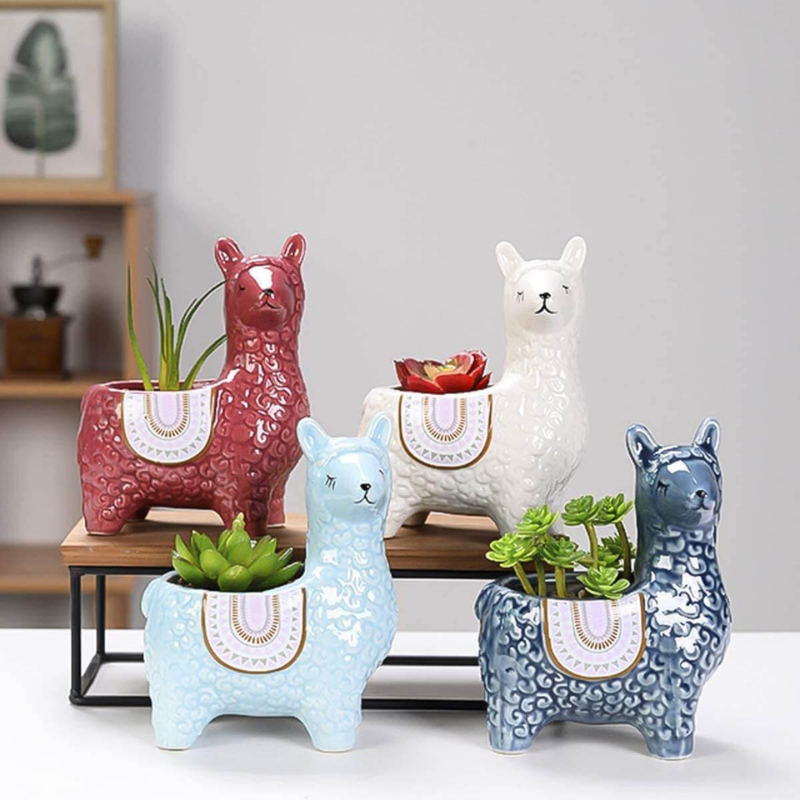 AlpacaGlow – Einzigartiger Alpaka Blumentopf für verspielte Raumdekoration