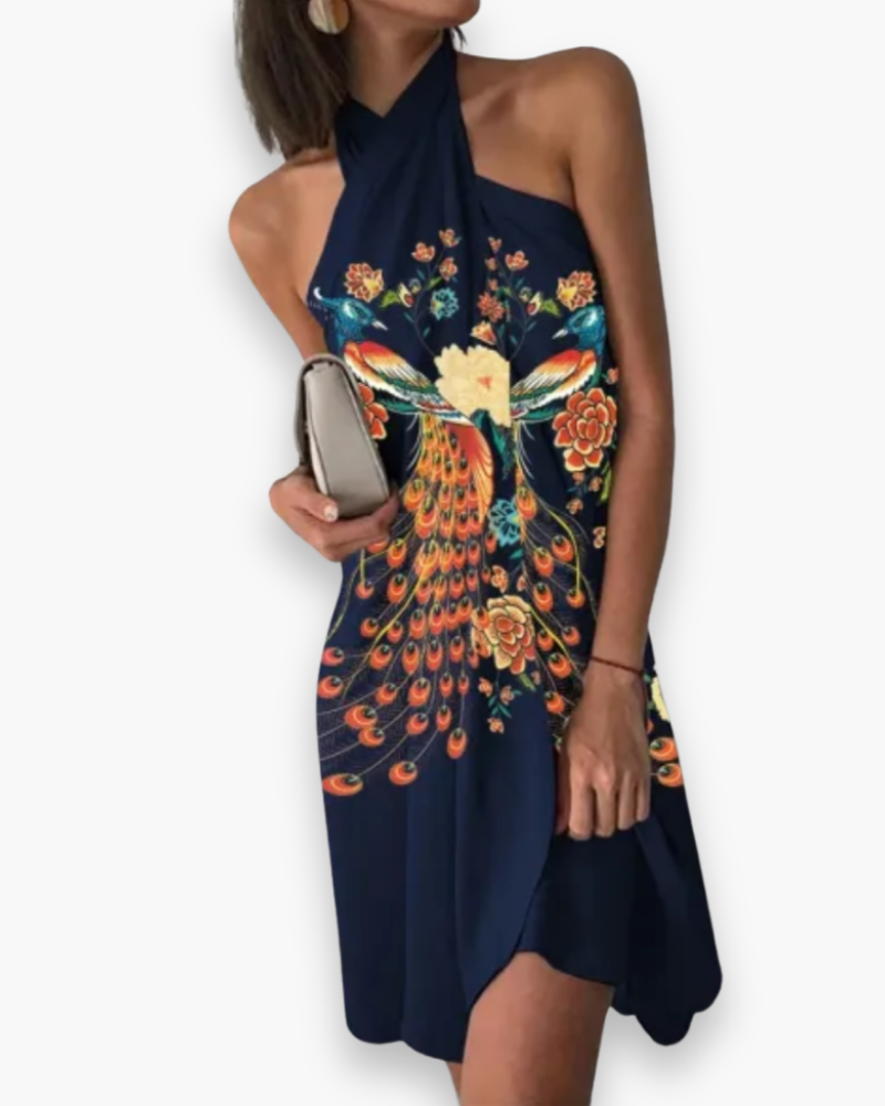 Boli – Neckholder-Kleid mit Blumenmuster und eleganter, schmeichelnder Passform