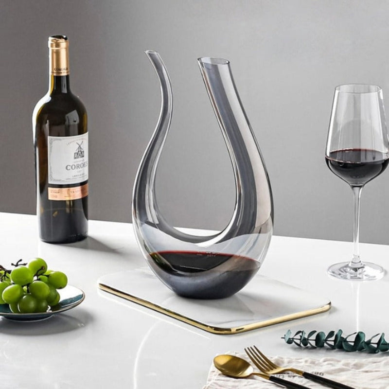 VinoNest – U förmiger Glasdekanter mit sanftem Durchfluss und modernem Entwerfen