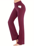 Anke – Schmal geschnittene Hose mit hoher Taille und weitem Bein und Taschen