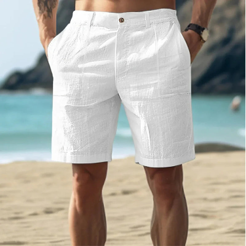 Claus – Leichte Kurze Hosen mit lockerer Passform Hosenschlitz mit Knopfleiste und Taschen