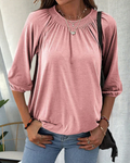 Daria – Locker sitzende Bluse mit Rundhalsausschnitt und kurzen Ärmeln