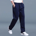 Adolf - Lässige Schlanke Passform Hose mit elastischer Taille Taschen und weitem Bein