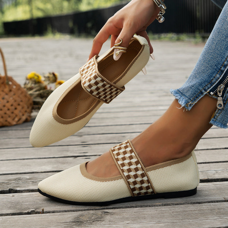 Nina - Eleganter geometri Schuhe Diagonalriemenschuh mit gepolsterter Sohle