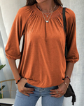 Daria – Locker sitzende Bluse mit Rundhalsausschnitt und kurzen Ärmeln