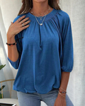 Daria – Locker sitzende Bluse mit Rundhalsausschnitt und kurzen Ärmeln