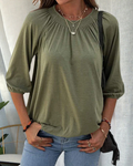 Daria – Locker sitzende Bluse mit Rundhalsausschnitt und kurzen Ärmeln