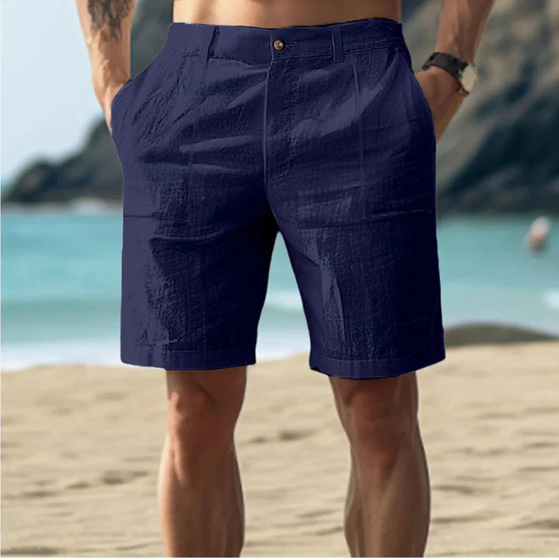 Claus – Leichte Kurze Hosen mit lockerer Passform Hosenschlitz mit Knopfleiste und Taschen
