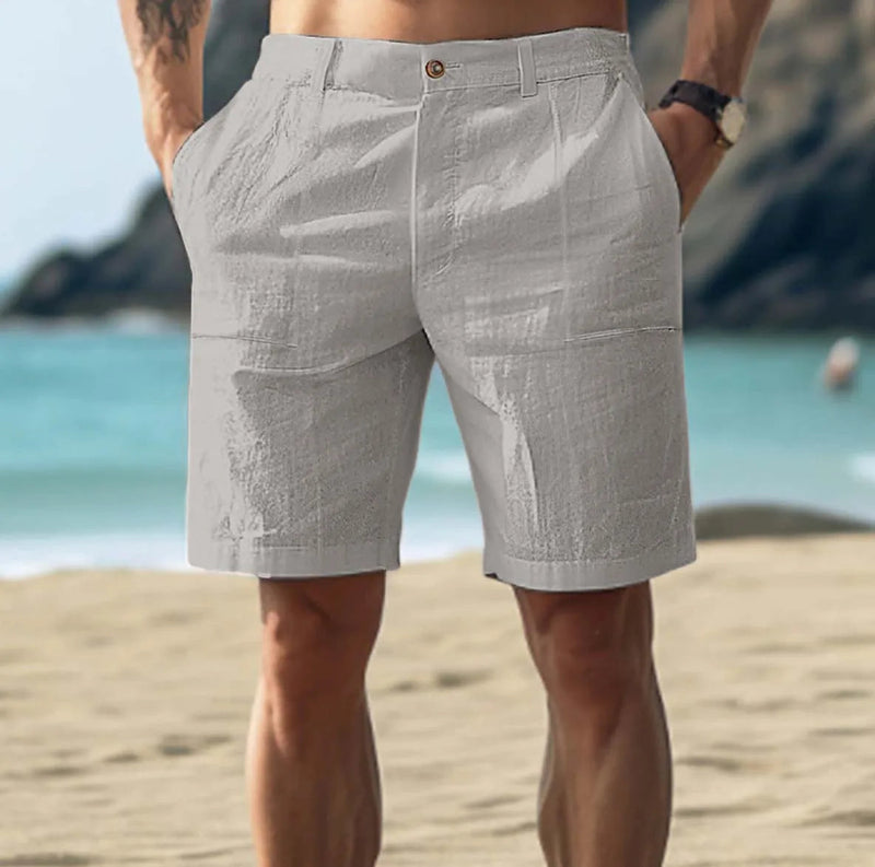 Claus – Leichte Kurze Hosen mit lockerer Passform Hosenschlitz mit Knopfleiste und Taschen