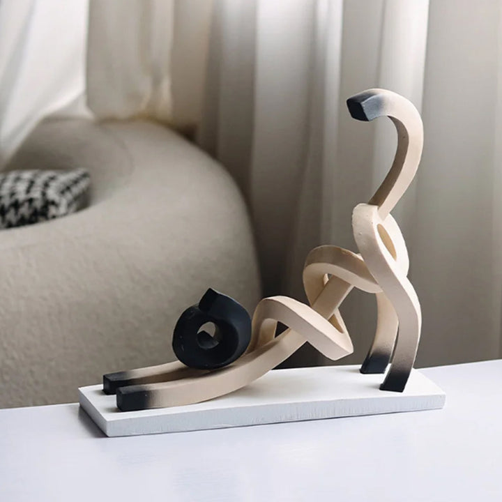 ArtuMeow – Minimalistische abstrakte Siamkatzen-Skulptur und modernes Dekor