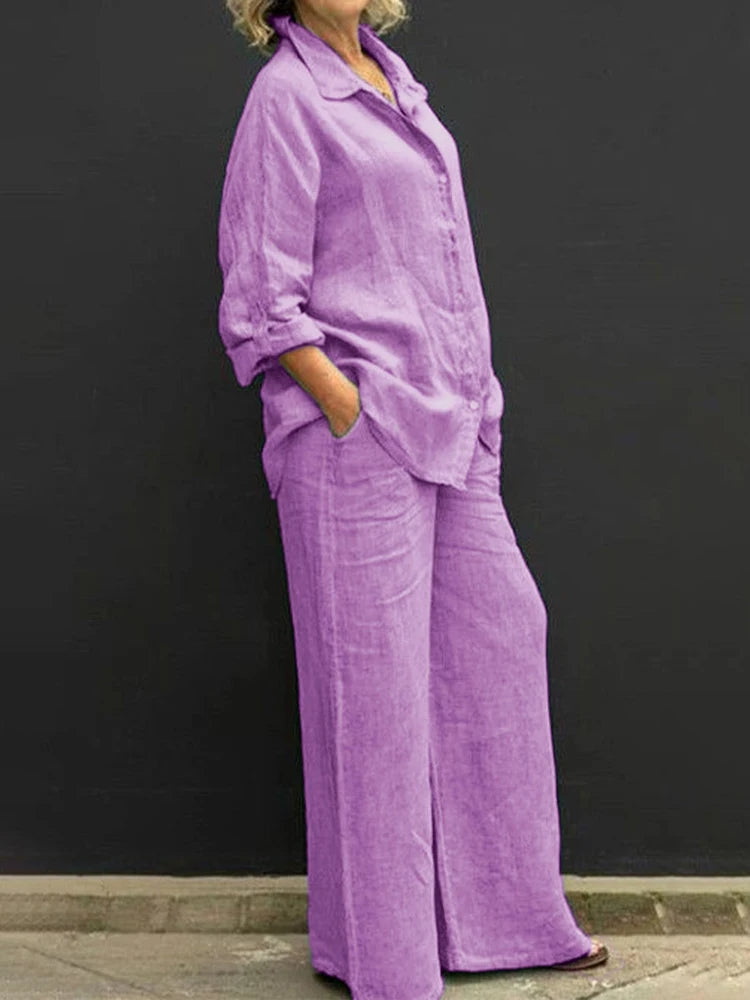 Naemi – Zweiteiliges Set aus Langarmshirt und Lockere Passform Hose