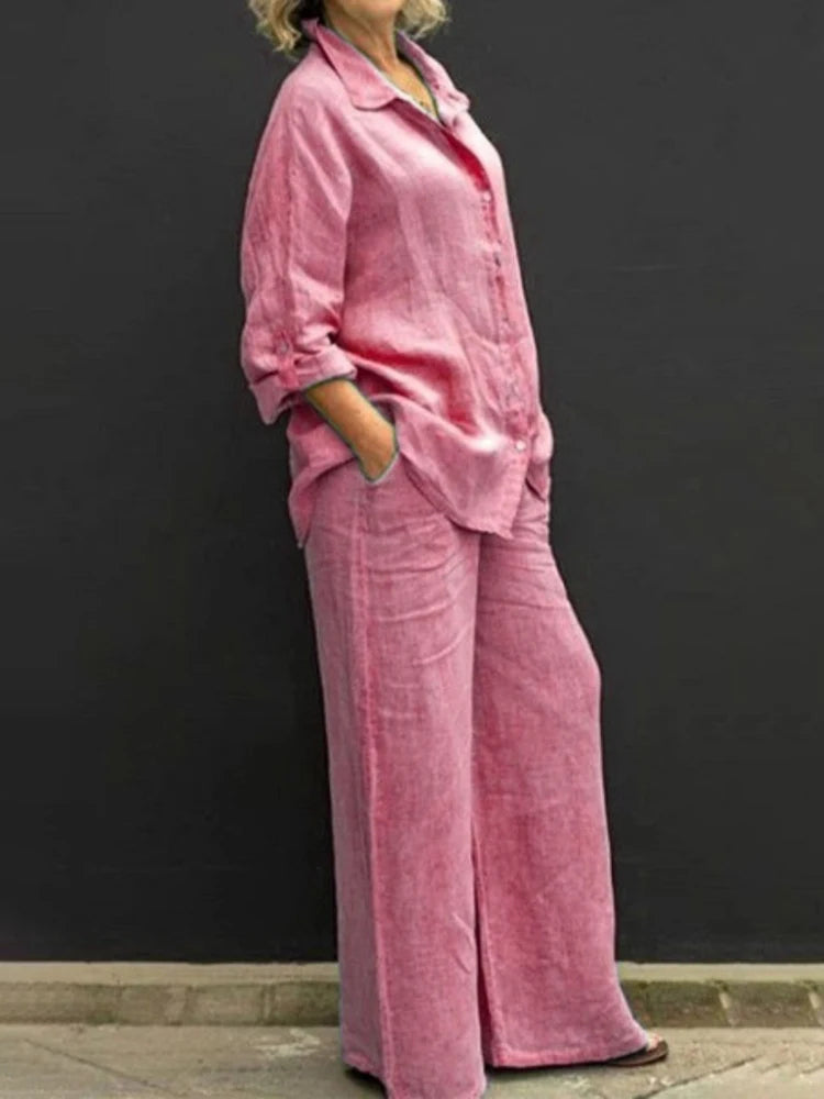 Naemi – Zweiteiliges Set aus Langarmshirt und Lockere Passform Hose