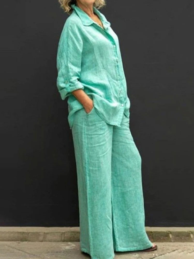 Naemi – Zweiteiliges Set aus Langarmshirt und Lockere Passform Hose