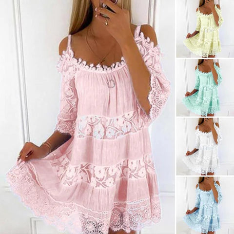 Noemi – Stylisches Midikleid mit kurzen Ärmeln und bequemer Passform