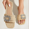 Saundra – Glitzernde flache Slipper mit rutschfester Sohle