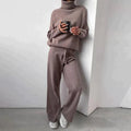 Eva - Rollkragenpullover Top Mit Hohe Taille Hosen