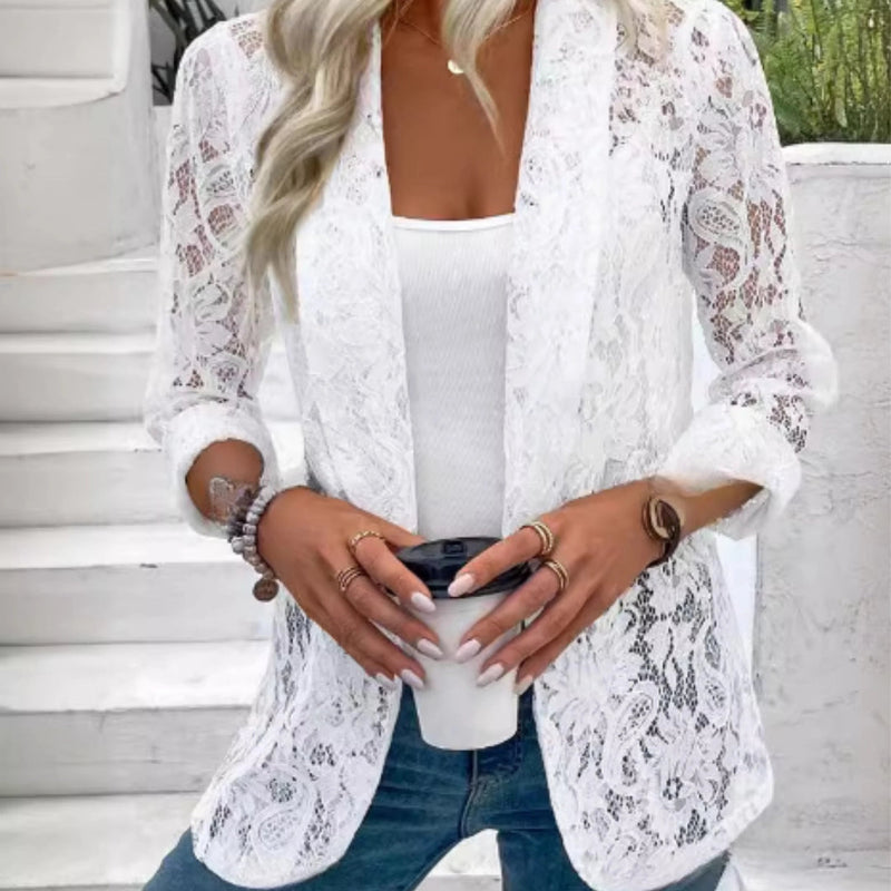 Mila - Elegant Langärmelig Spitzen Blazer