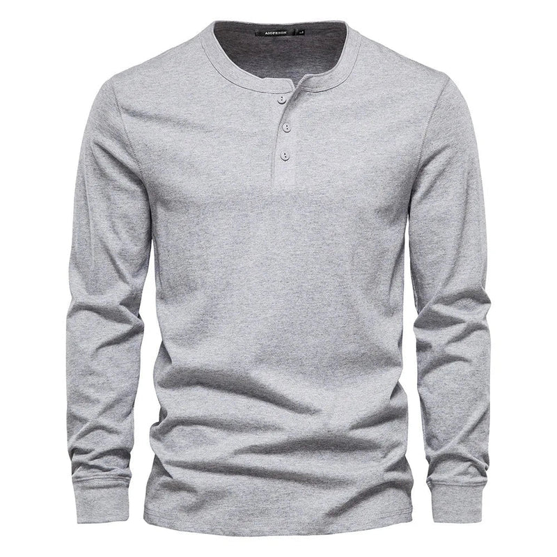Lucas - Langärmelig Schlanke Passform Henley Hemd