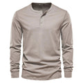 Lucas - Langärmelig Schlanke Passform Henley Hemd