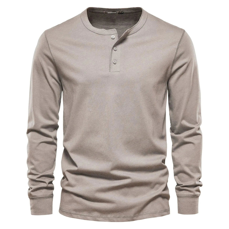 Lucas - Langärmelig Schlanke Passform Henley Hemd