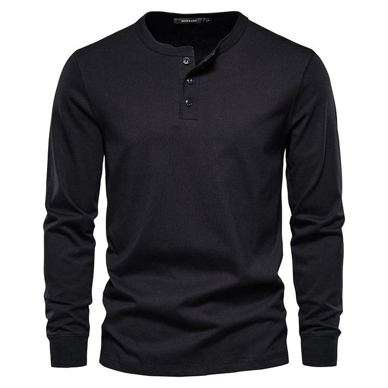 Lucas - Langärmelig Schlanke Passform Henley Hemd
