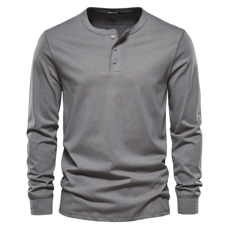 Lucas - Langärmelig Schlanke Passform Henley Hemd