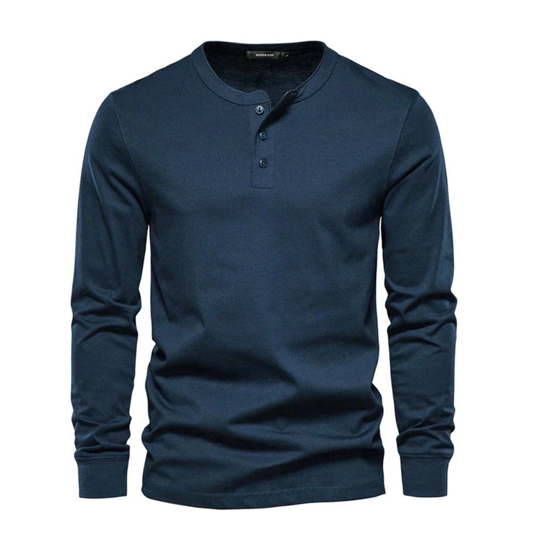 Lucas - Langärmelig Schlanke Passform Henley Hemd