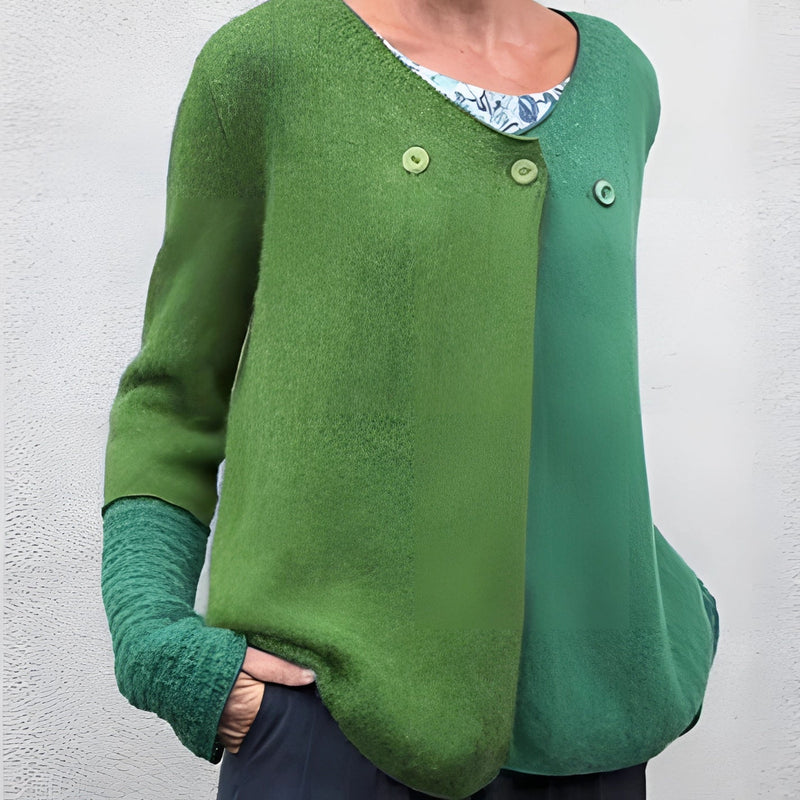 Each - Langärmelig Zweifarbig Strickpullover