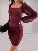 Anna – Stilvolles Langar Minikleid mit plissierter Taille