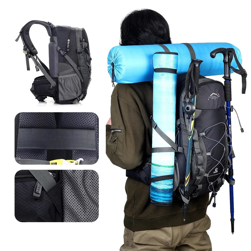 VenturaPack – Wasserdichter Campingrucksack mit großem Fassungsvermögen und verstellbaren Trägern