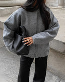 Virginia - Elegante Rundhals Jacke Mit Tasche