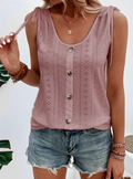 Gilda - Modische ärmellose Bluse mit Knöpfen und lockerer Passform