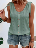 Gilda - Modische ärmellose Bluse mit Knöpfen und lockerer Passform