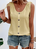 Gilda - Modische ärmellose Bluse mit Knöpfen und lockerer Passform