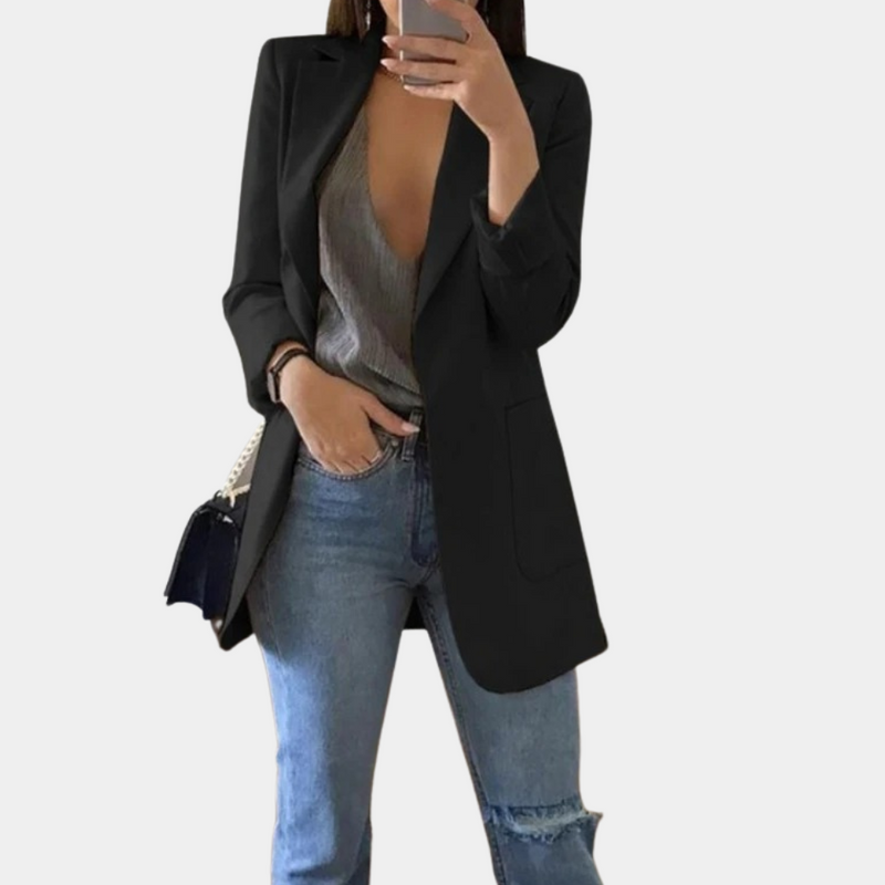 Amalia - Eleganter Langarm Blazer mit Reverskragen und praktischen Taschen