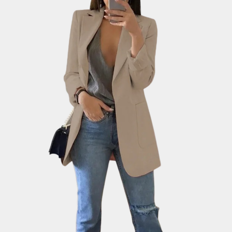 Amalia - Eleganter Langarm Blazer mit Reverskragen und praktischen Taschen