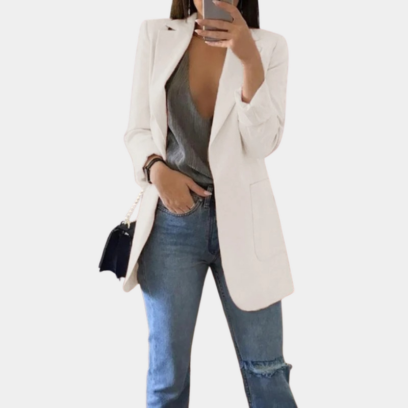 Amalia - Eleganter Langarm Blazer mit Reverskragen und praktischen Taschen