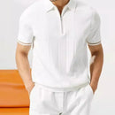 Alwin - Lässiges Kurzarmhemd mit Reißverschlusskragen