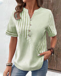 Noor – Lässige Bluse mit Knopfleiste und kurzen Ärmeln