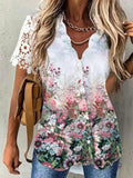 Clara – Einzigartige Bluse mit Knopfleiste und weichem, floralem Design